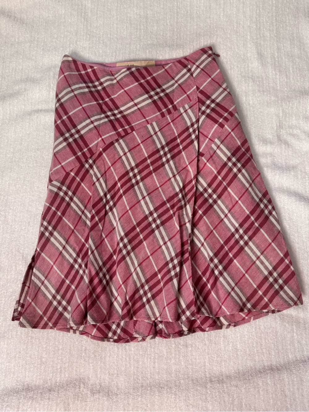 Women's Pink Plaid A-Line Skirt